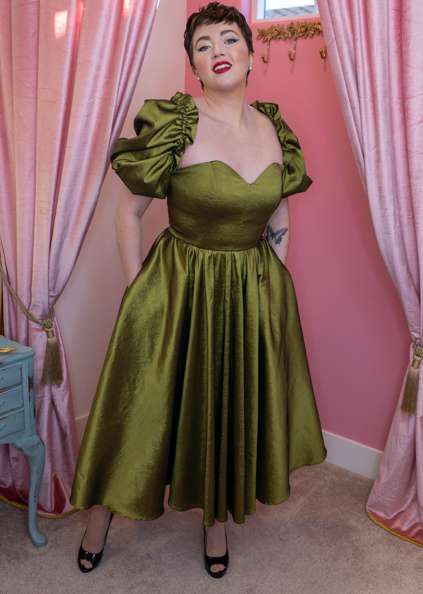 Agatha Dress Olive Green