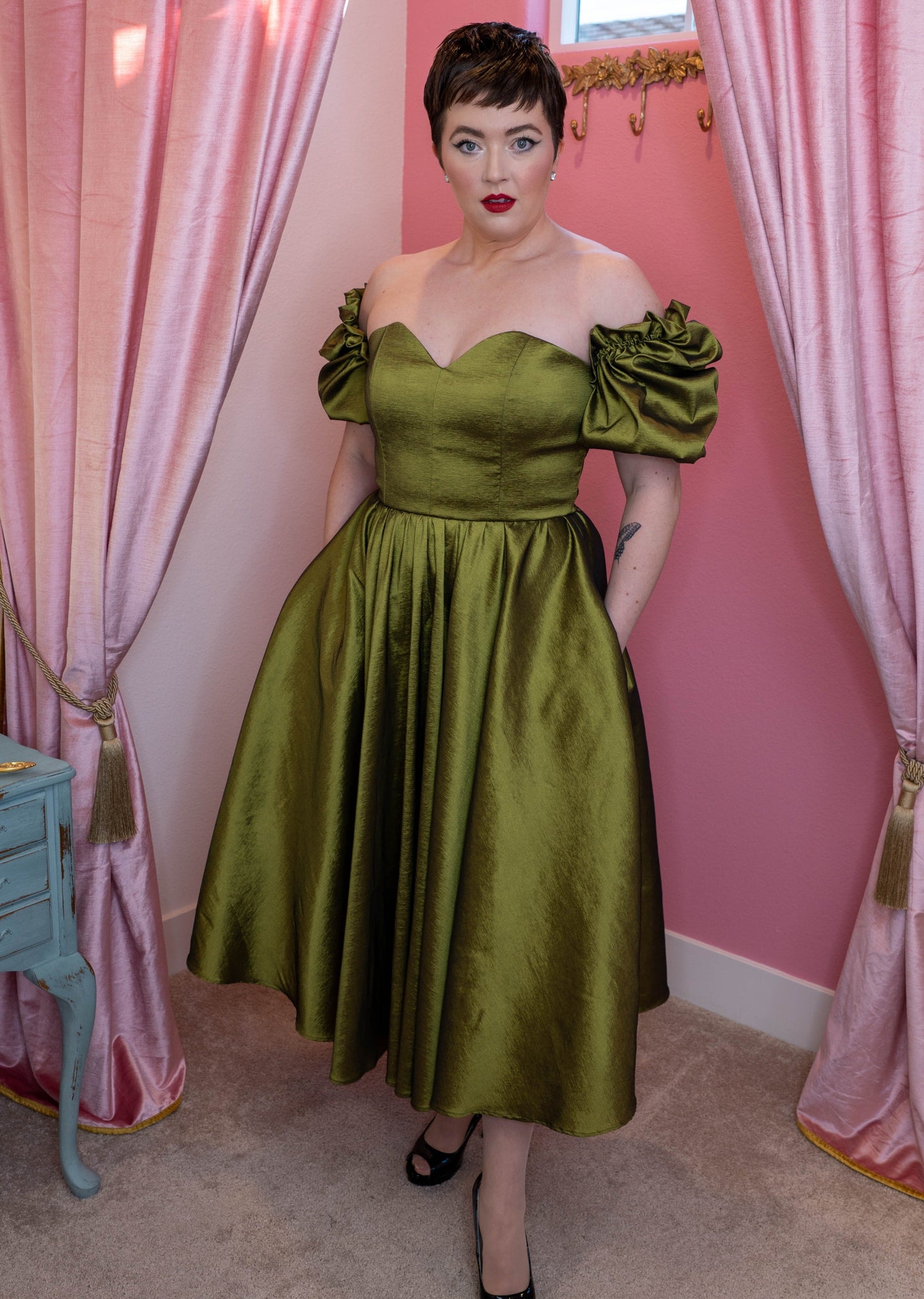 Agatha Dress Olive Green