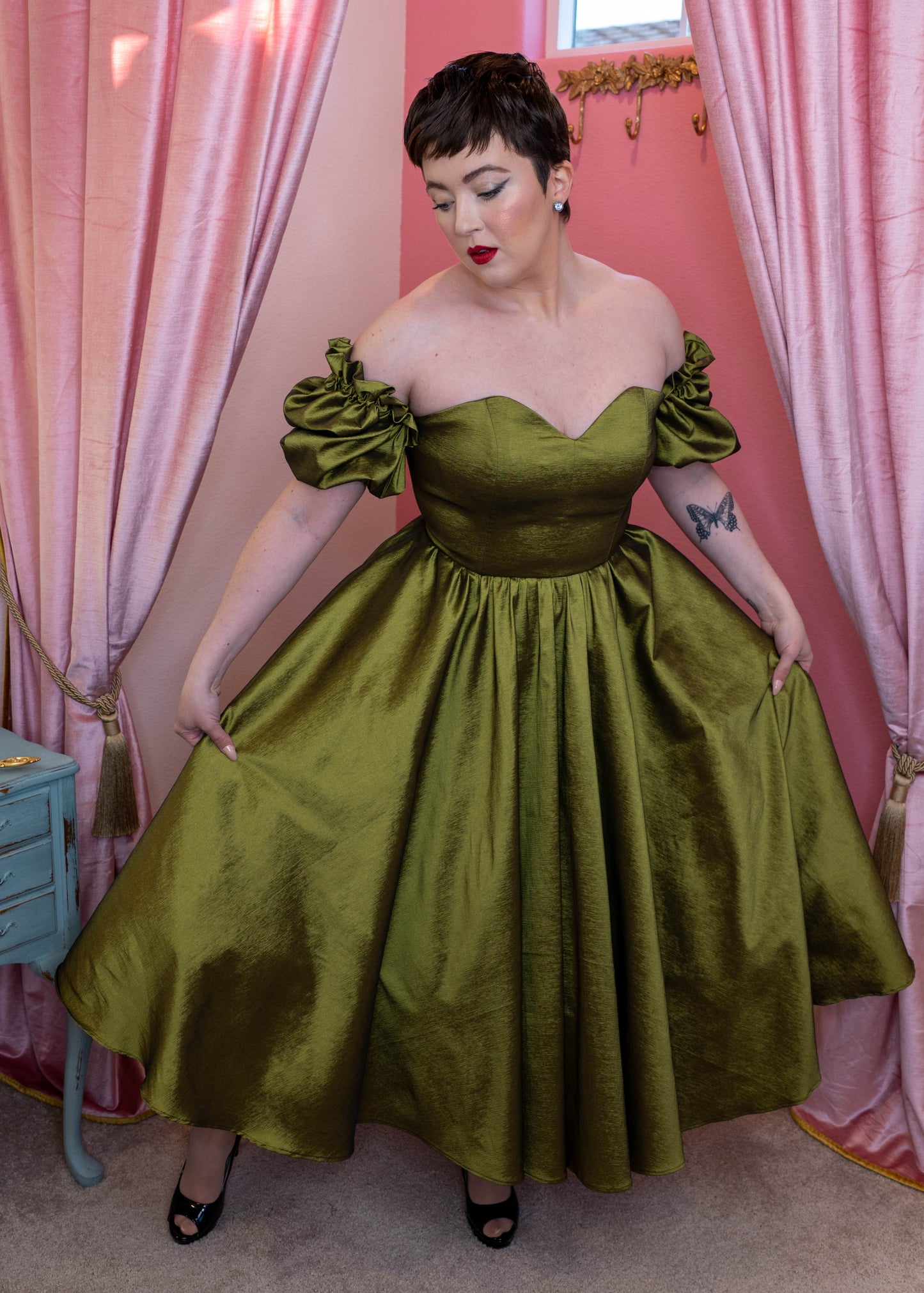 Agatha Dress Olive Green
