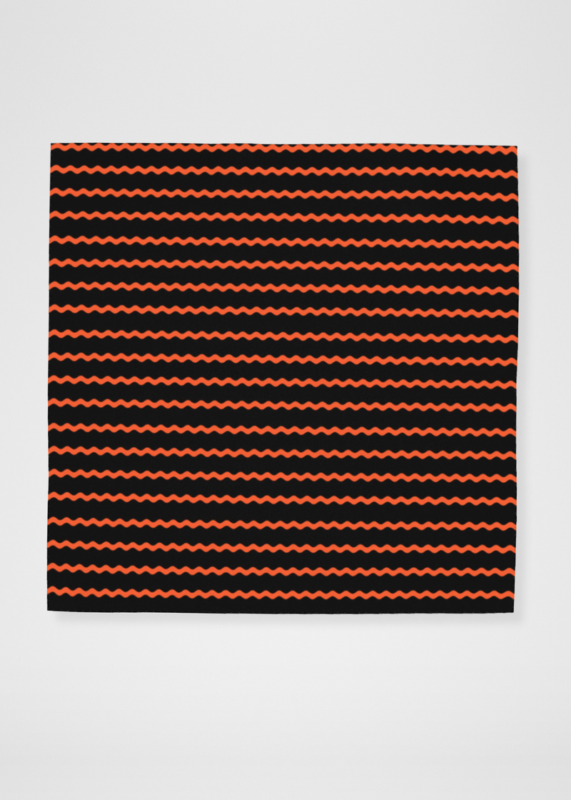 Ric Rac In Neon Orange Silk Satin Scarf - 36"x36"