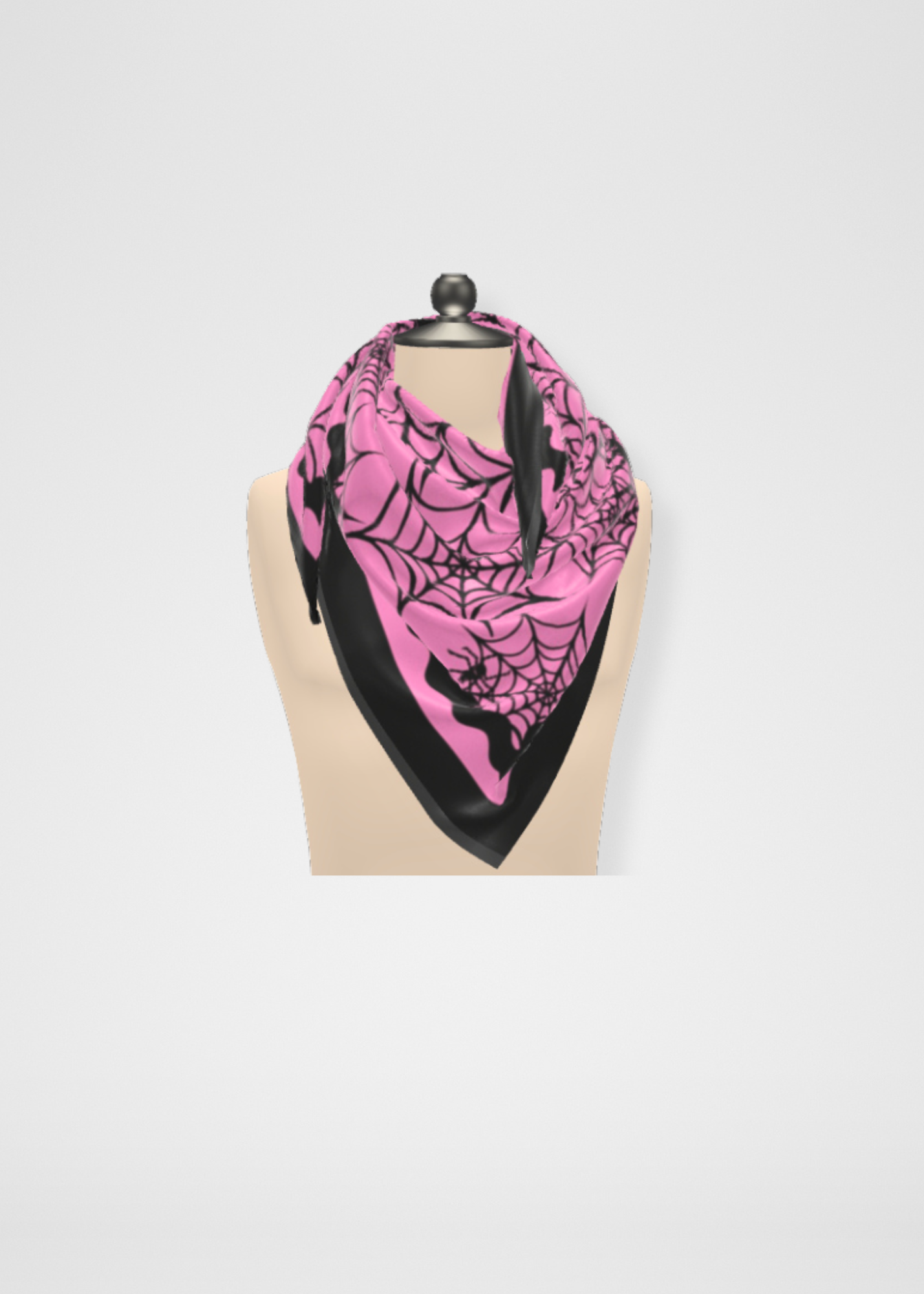 Pink Spiderwebs Silk Satin Scarf - 36"x36"