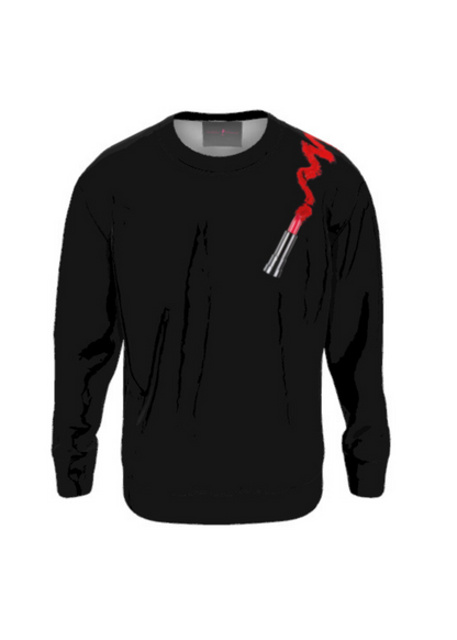 SAMPLE My Weapon Of Choice Red Lipstick Print Scuba Sweatshirt - Black