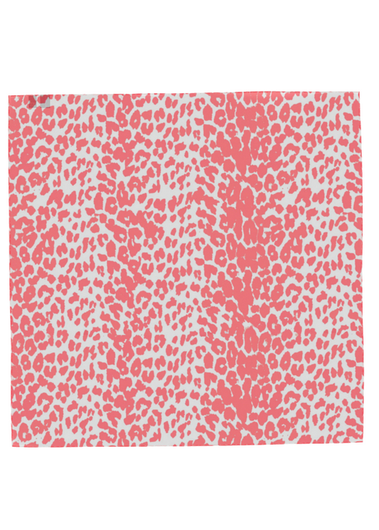 Coral Leopard Sheer Silk Georgette Scarf