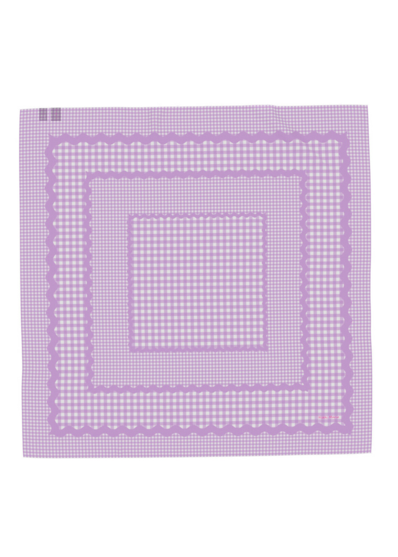 Mad Gingham Cotton Mulmul Bandana - Lavender