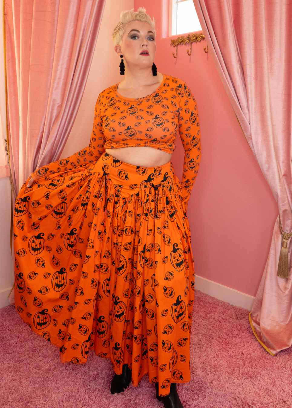 Pumpkin Queen Print Long Sleeve Tee