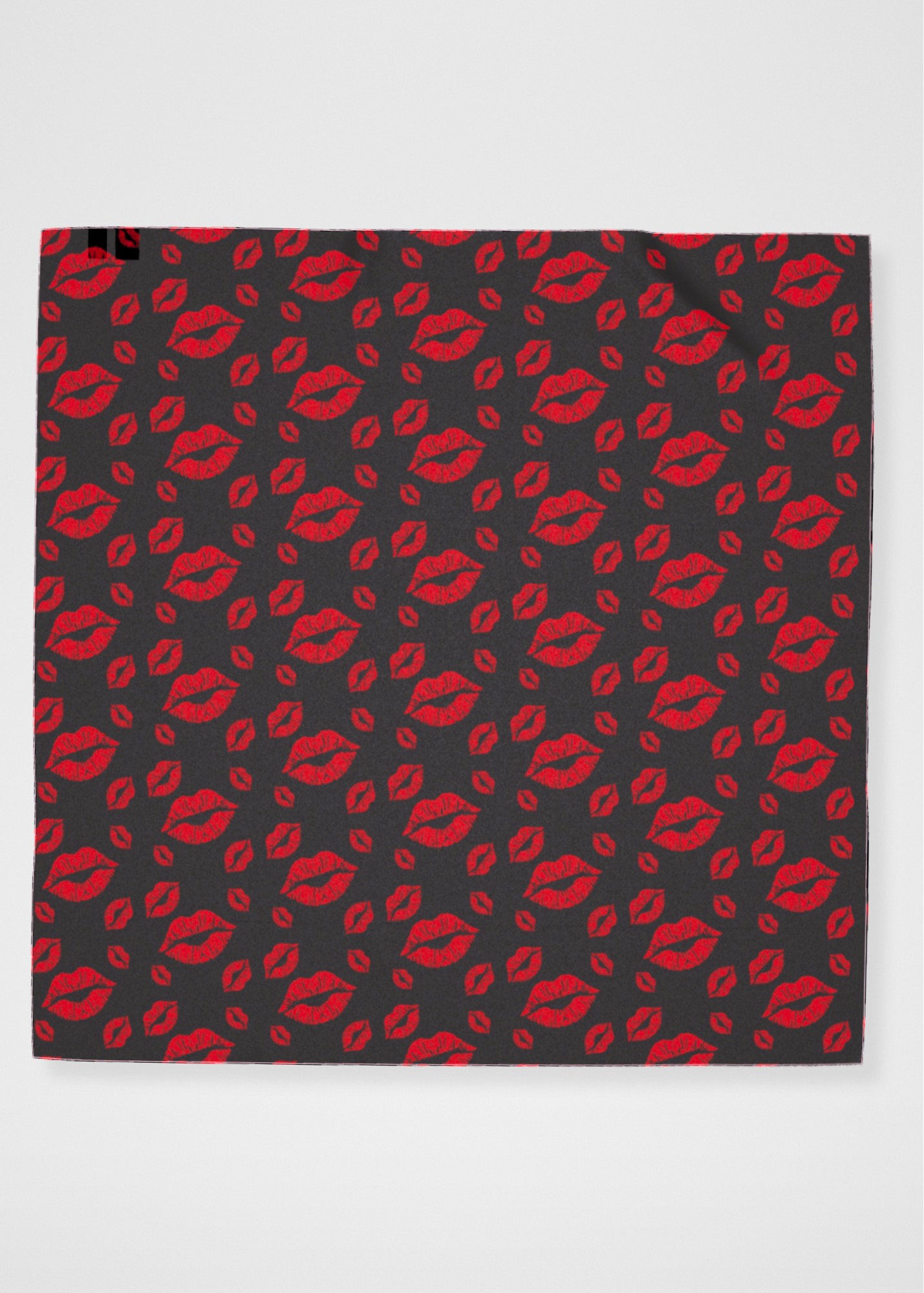Filakia Kisses Print - Silk Sheer Georgette Scarf - Black And Red