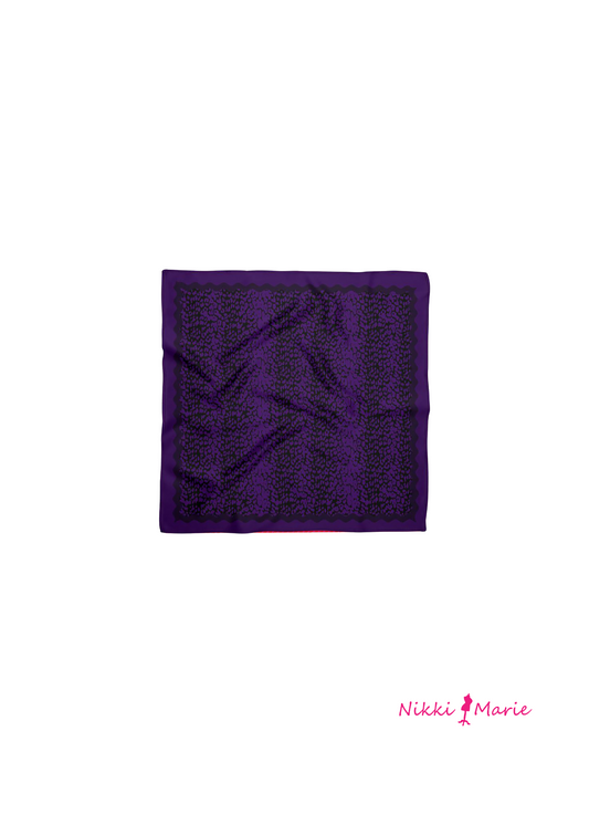 Violet Purple Leopard Silk Twill Pocket Square