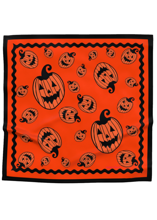 Pumpkin Queen Orange Silk Satin Scarf - 36"x36"