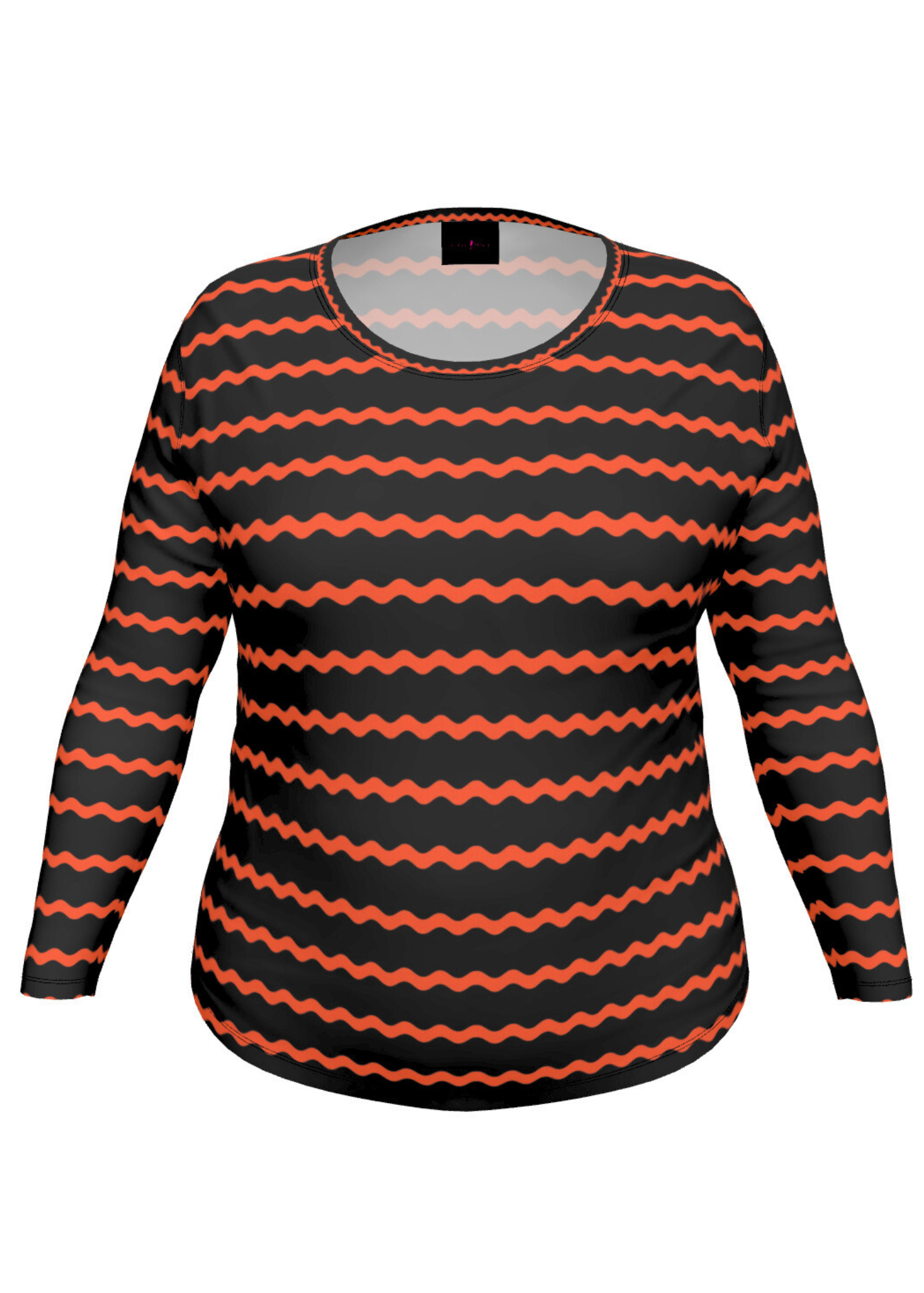 Ric Rac Tee - Long Sleeve In Neon Orange