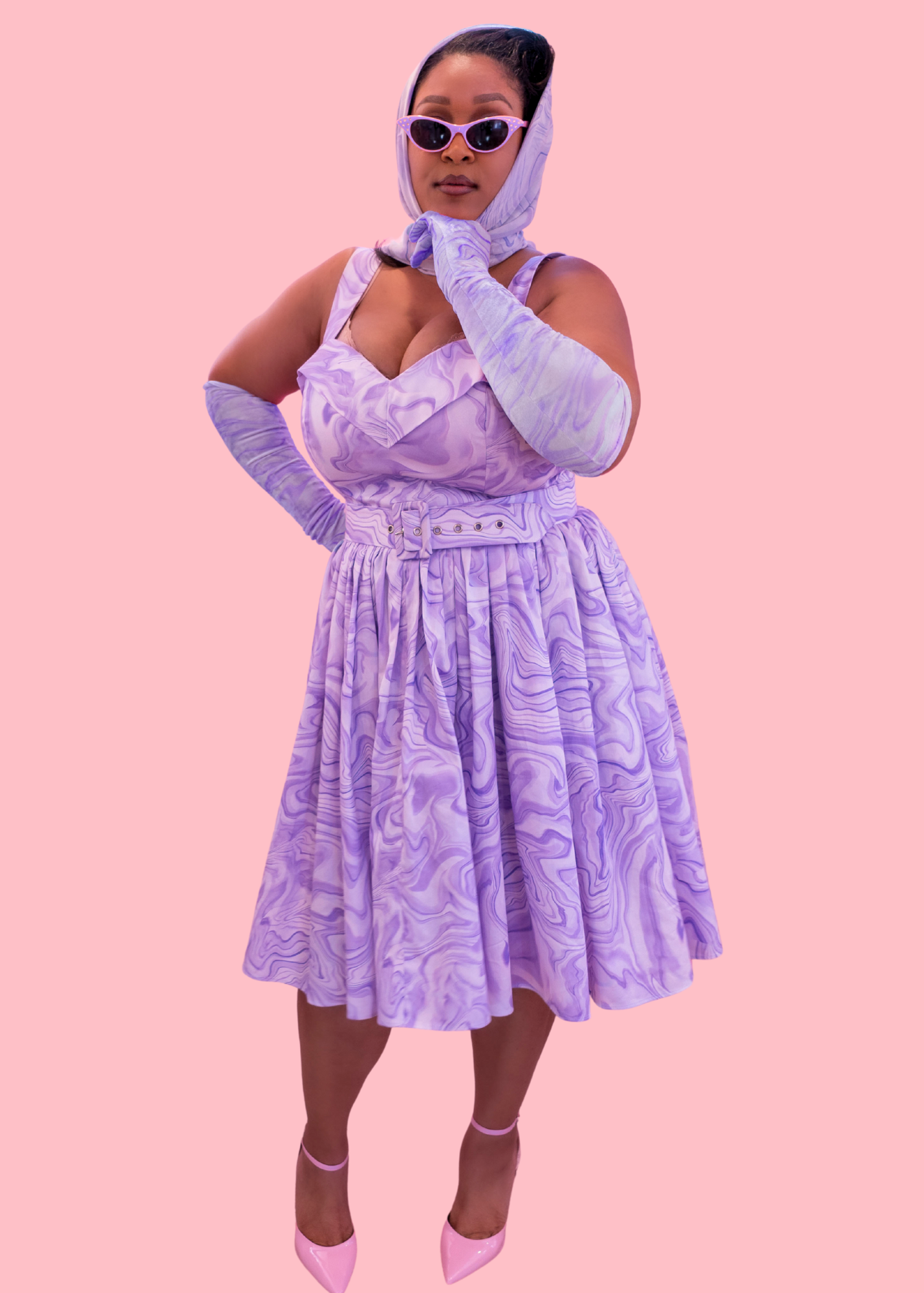 The Amethyst Geode Dress - Lavender