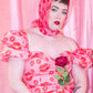 SAMPLE Filakia Kisses Print - Silk Sheer Georgette Scarf - Pink