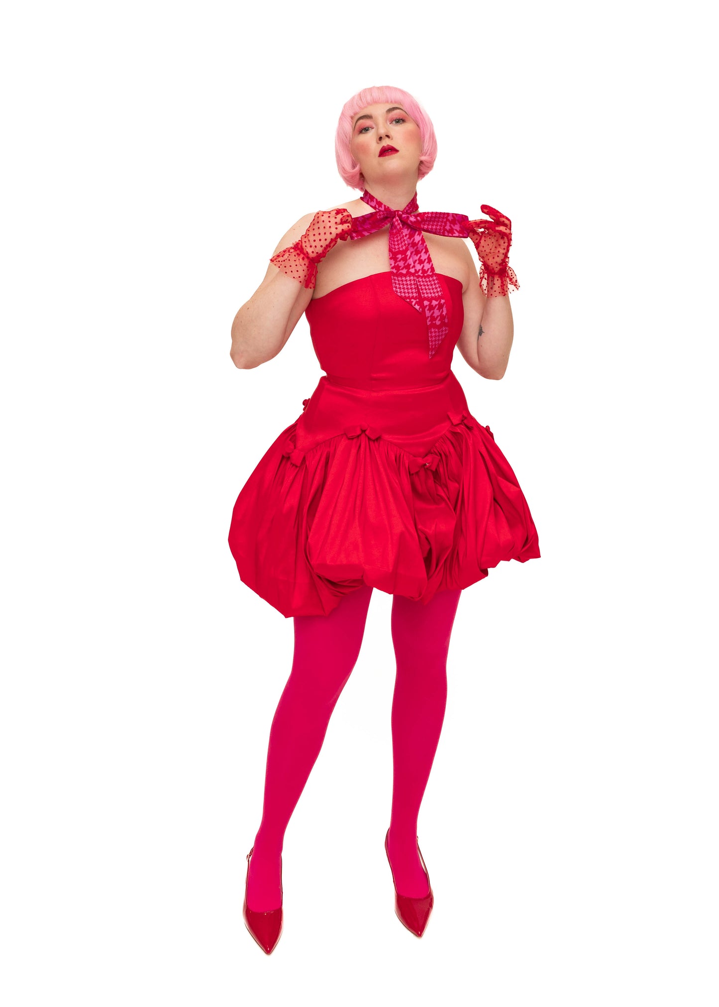 Agapi Dress Red Silk Taffeta