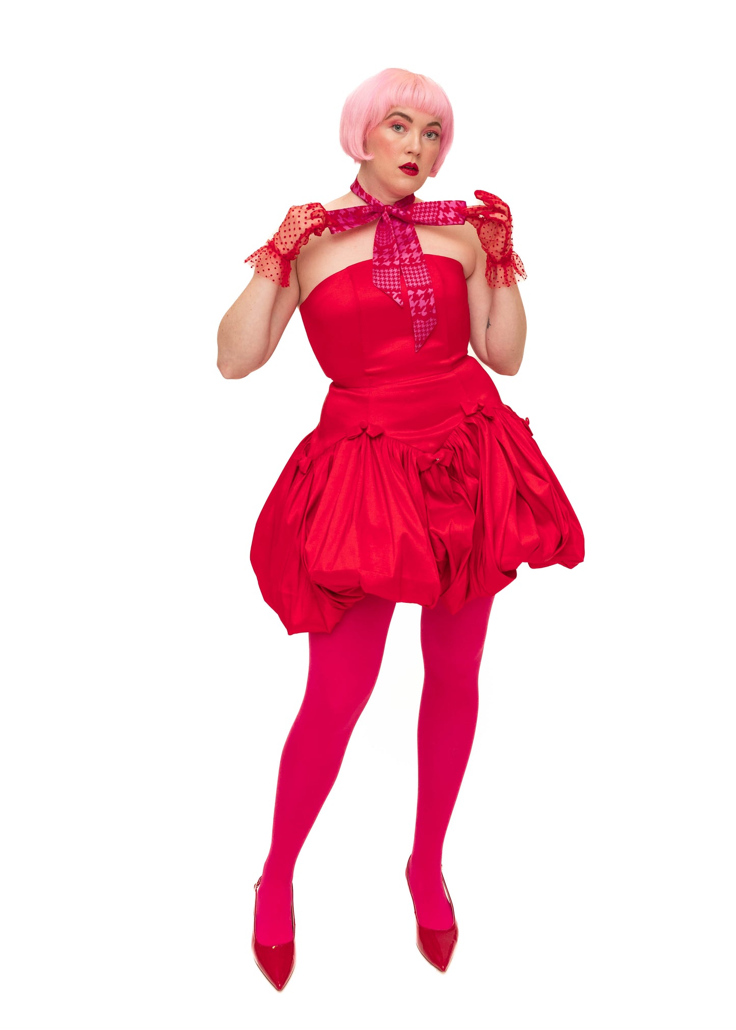 Agapi Dress Red Silk Taffeta