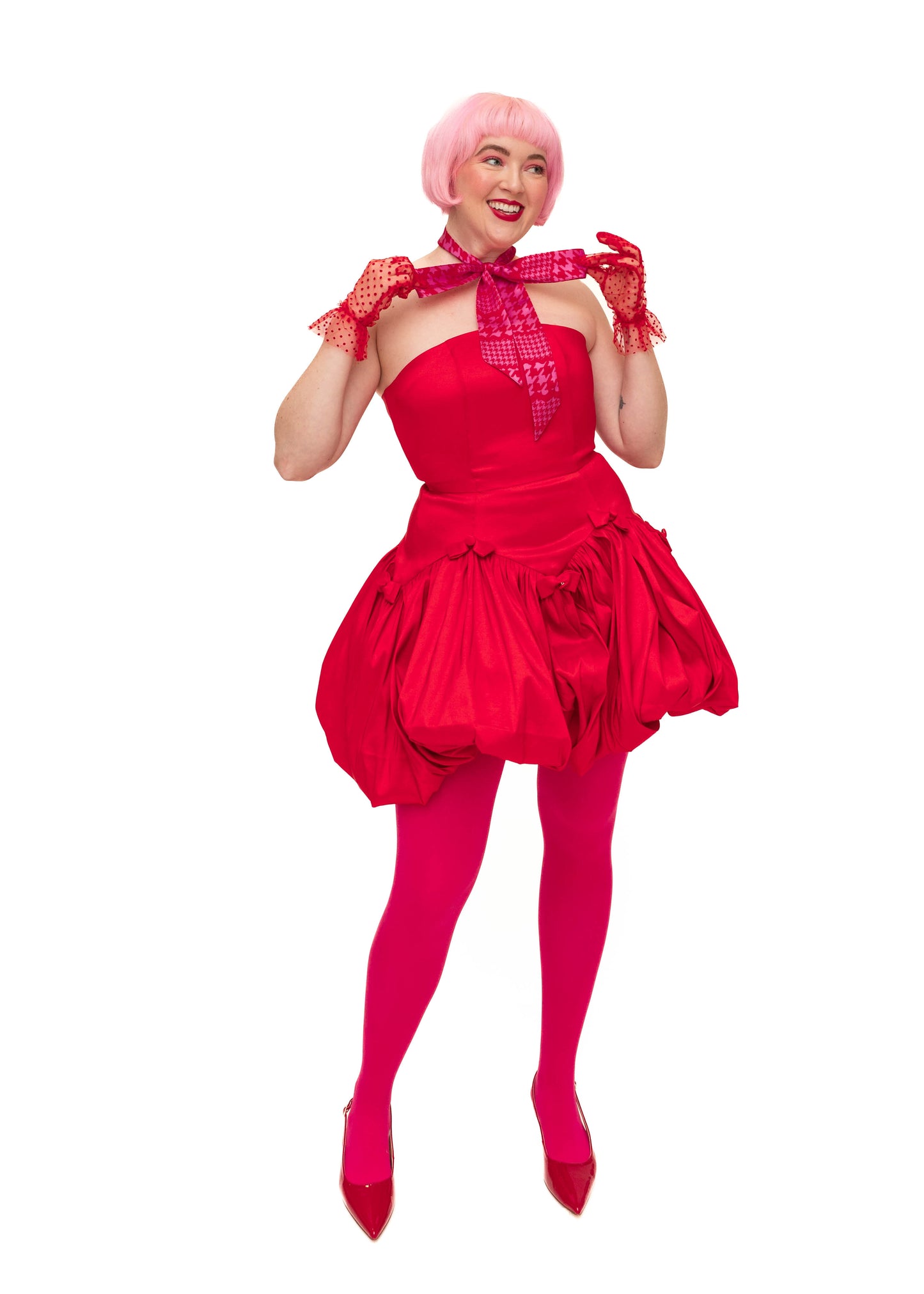 Agapi Dress Red Silk Taffeta