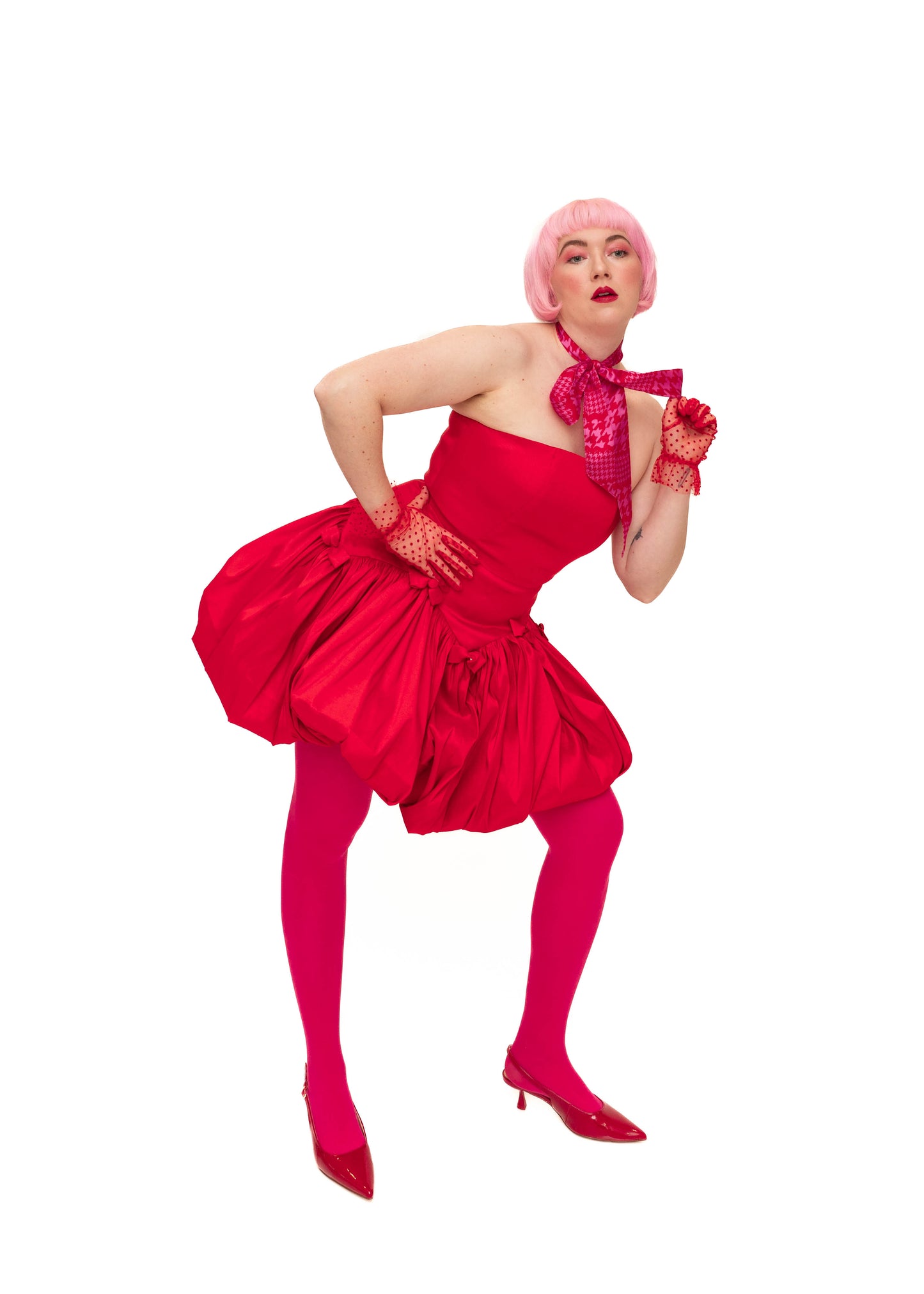 Agapi Dress Red Silk Taffeta