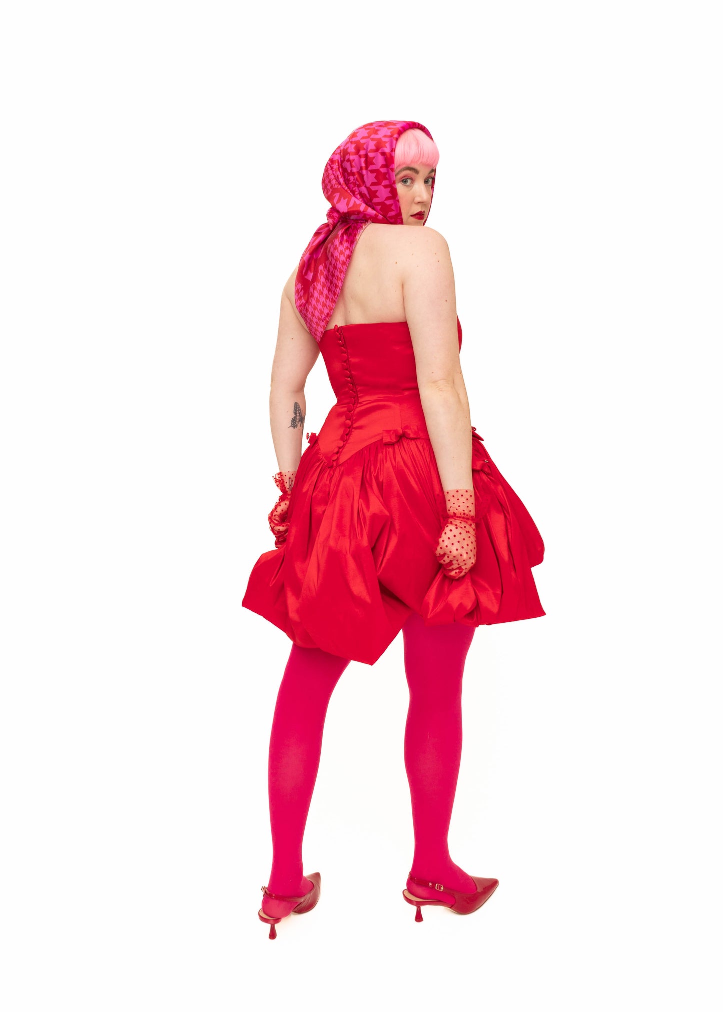 Agapi Dress Red Silk Taffeta