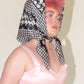The Mad Houndstooth Silk Charmeuse Scarf