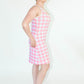 Scuba Knit Shift Dress- Pink Gingham Print