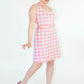 Scuba Knit Shift Dress- Pink Gingham Print