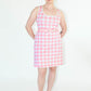 Scuba Knit Shift Dress- Pink Gingham Print