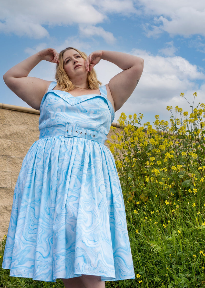 The Aqua Aura Geode Dress - Light Blue