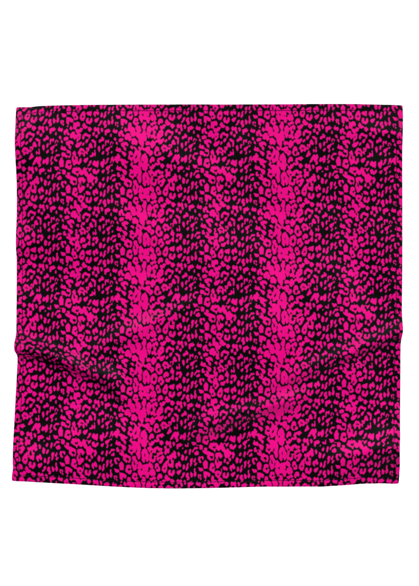 Hot Pink Leopard Print Silk Satin Bandana Scarf