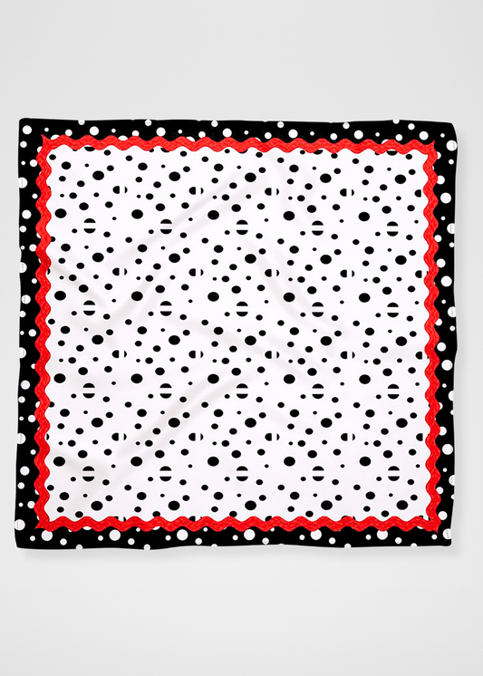 The Dalmatian Dot Silk Charmeuse Scarf