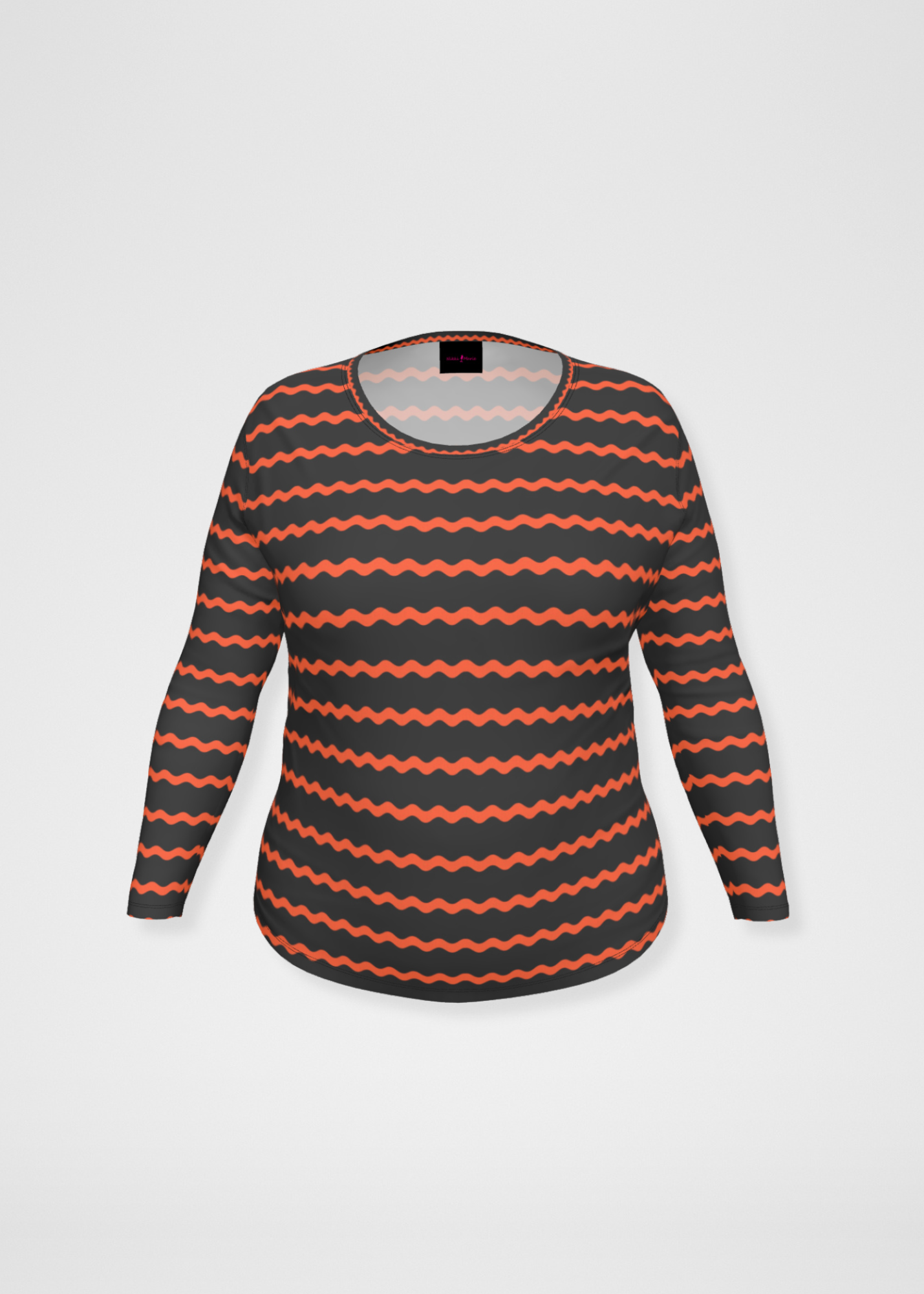 Ric Rac Tee - Long Sleeve In Neon Orange