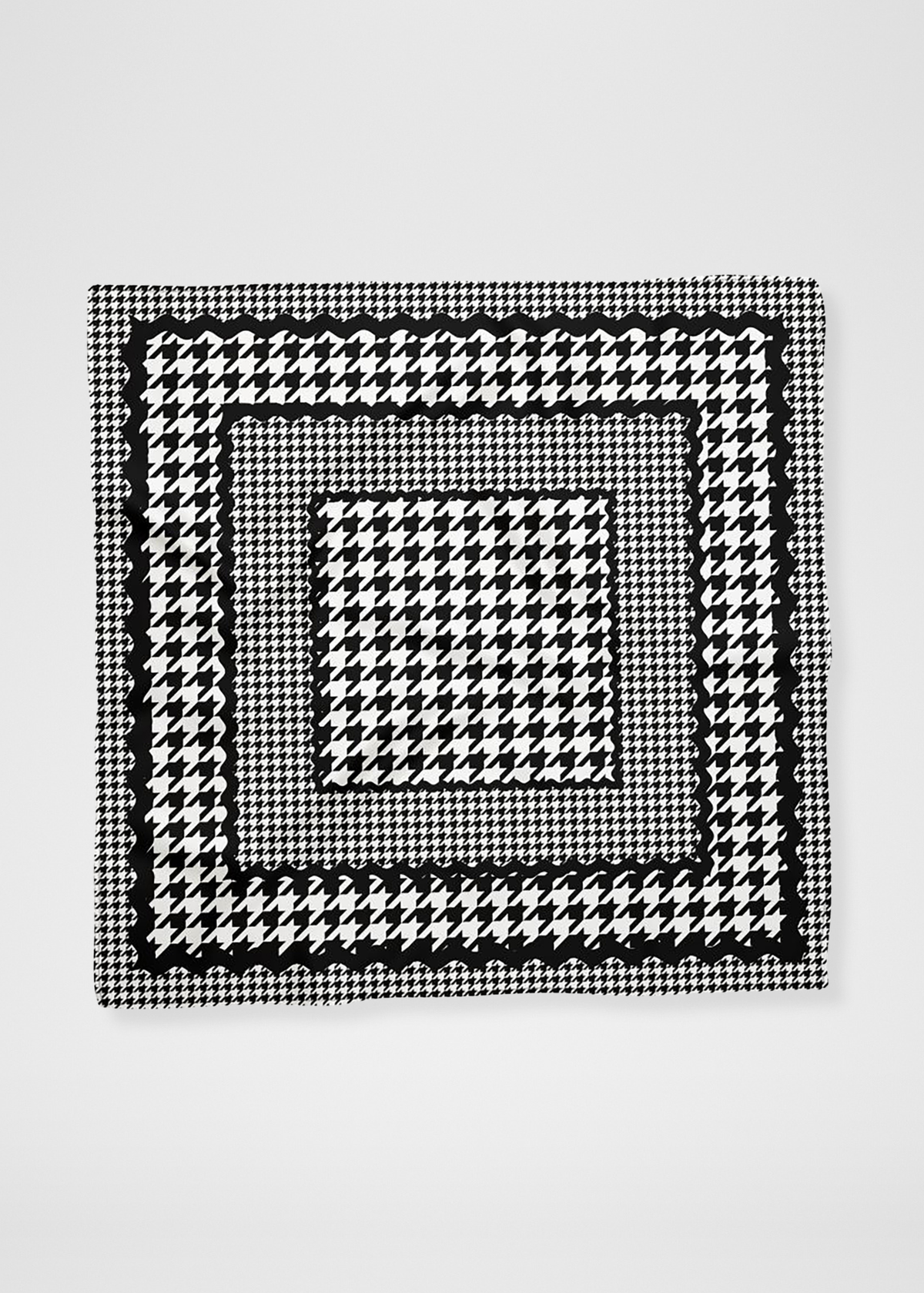 The Mad Houndstooth Silk Charmeuse Scarf