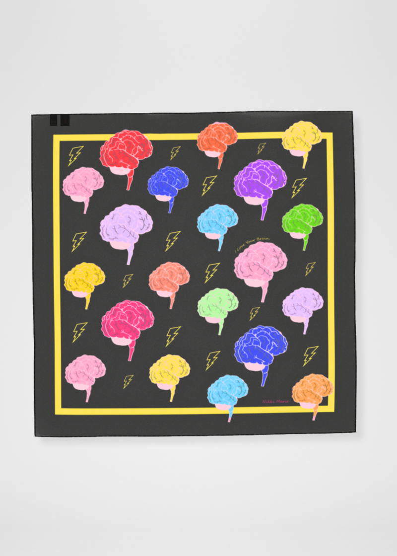 I Love Your Brain Sheer Silk Georgette Scarf