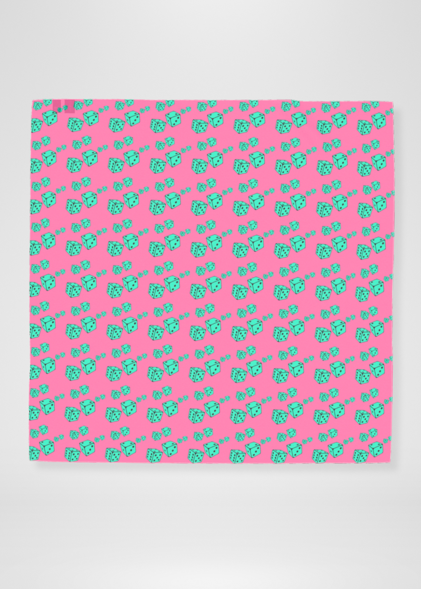 Roll The Dice Sheer Silk Georgette Scarf - Pink & Turquoise