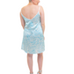 #15 Aqua Aura Geode Print Silk Slip Mini Dress - MEDIUM