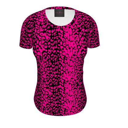 Neon Pink Leopard Print Short Sleeve Tee