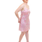 #13 Rose Quartz Geode Print Silk Slip Mini Dress - MEDIUM