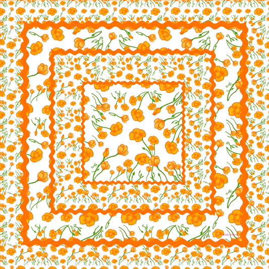 Mad Poppies Silk Charmeuse Scarf