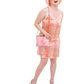 #14 Coral Leopard Print Silk Slip Mini Dress - MEDIUM