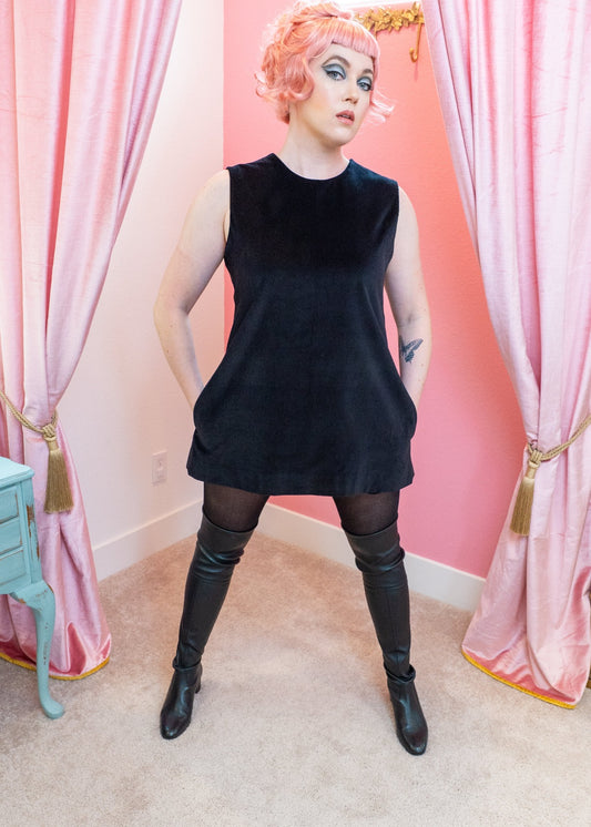 The Shift Dress - Black Velvet