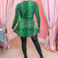 Scuba Mini Skirt - Neon Green Leopard