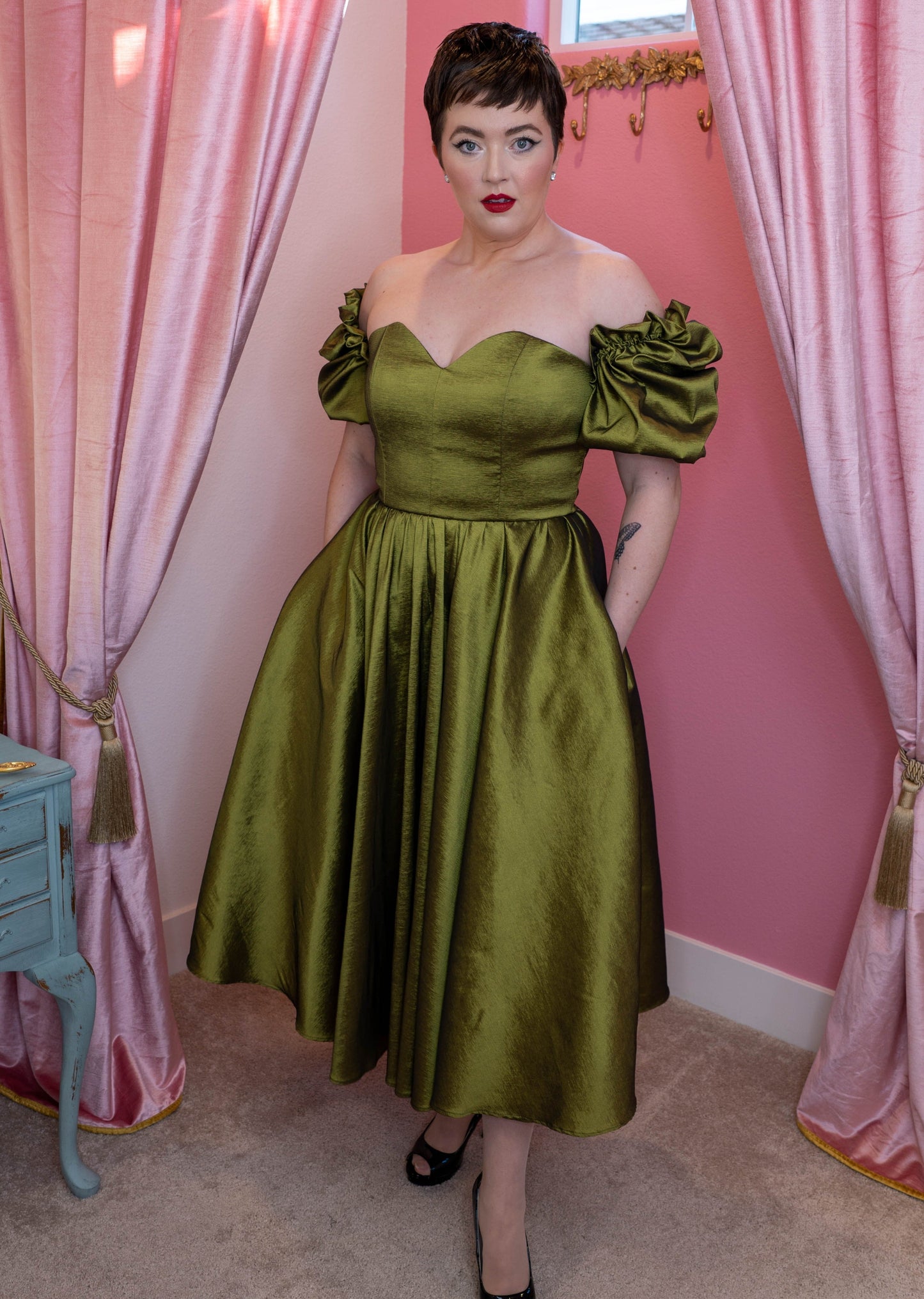 Agatha Dress Olive Green + Custom Colors