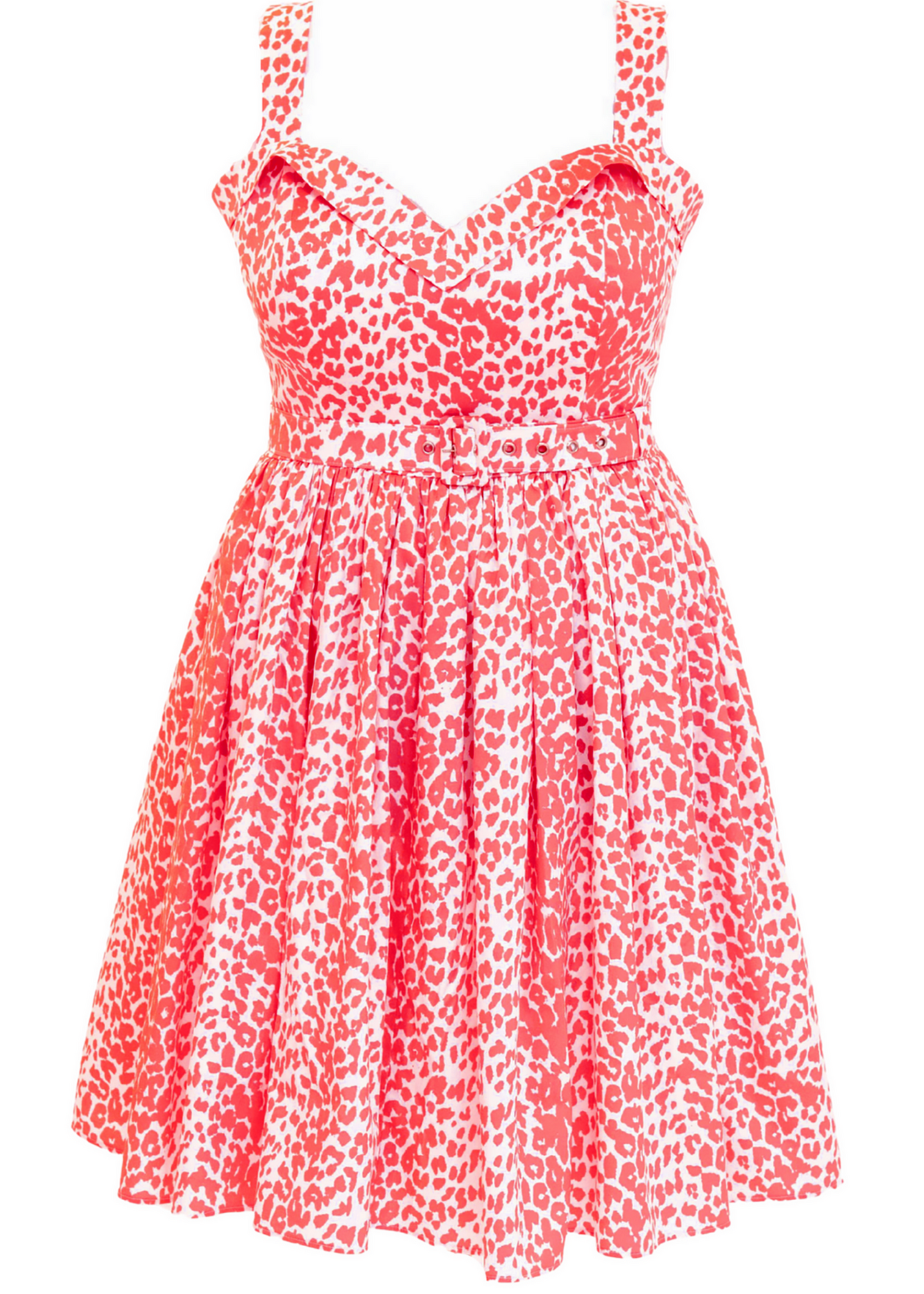 The Marilyn Dress Coral Leopard Print