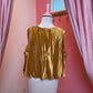 Gold velvet pleated swing crop top