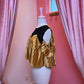 Gold velvet pleated swing crop top